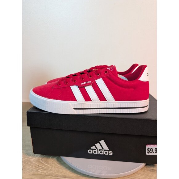 Adidas Daily 3.0 Red Skate Shoes Sneakers Lace Mens Sz 9 GY8116 Classic New - Picture 5 of 7